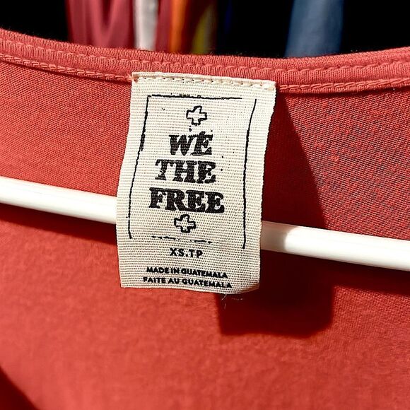 Free People We the Free Knot Me Red Tie-Front Crop Top - Picture 8 of 9